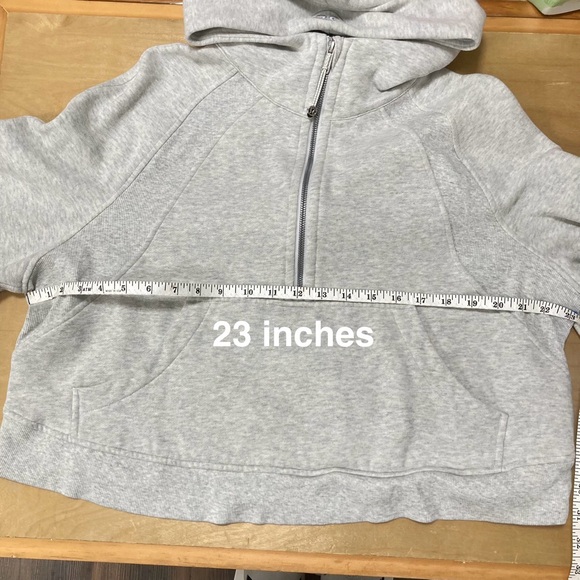 Lululemon scuba oversized half zipped hoodie light gray chunky size M/L cropped - Picture 7 of 14